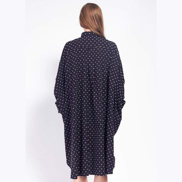 Henrik Vibskov bumble shirt dress in White with woven polka dot pattern - Picture 7 of 12